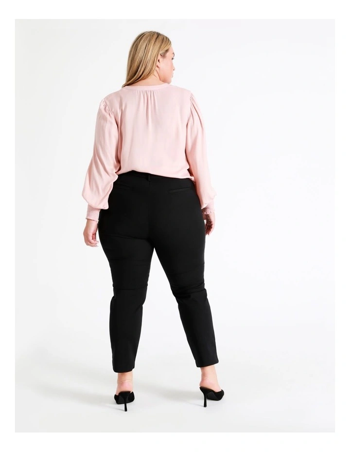 Maya Cotton Sateen Mid Rise Cropped Pants In Black - Image 6