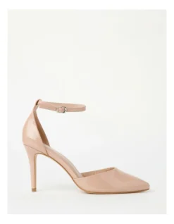 Alex Ankle Strap Heels In Beige