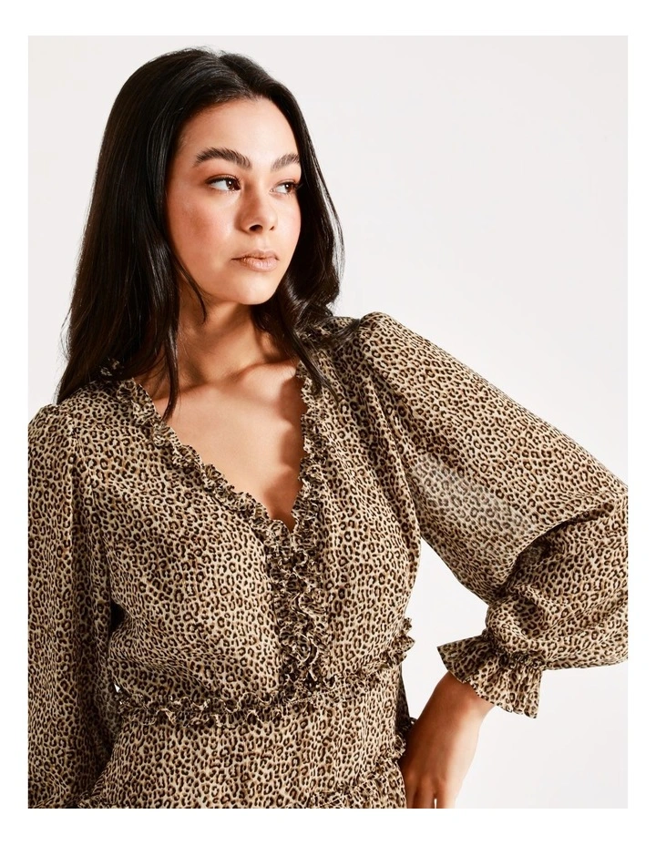 Frill Detail Recycled Blend Mini Dress In Multi - Image 4