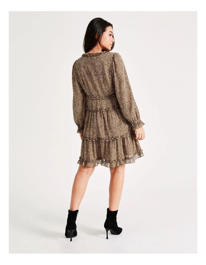 Frill Detail Recycled Blend Mini Dress In Multi - Image 5