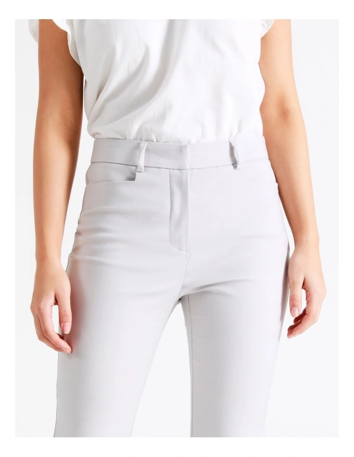 Maya Mid Rise Cropped Organic Cotton Sateen Pants In Grey - Image 6