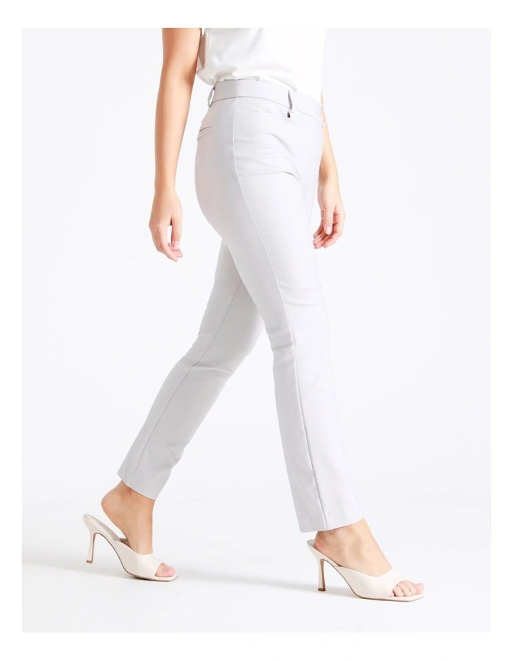 Maya Mid Rise Cropped Organic Cotton Sateen Pants In Grey - Image 7