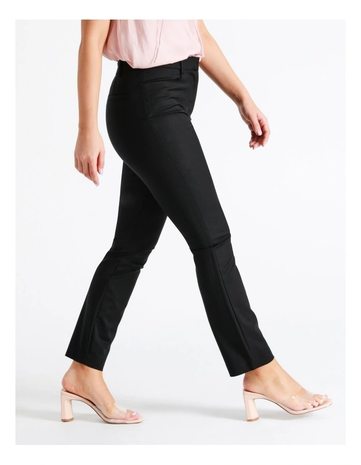 Helena High Rise Full Length Organic Blend Cotton Sateen Pants In Black - Image 2