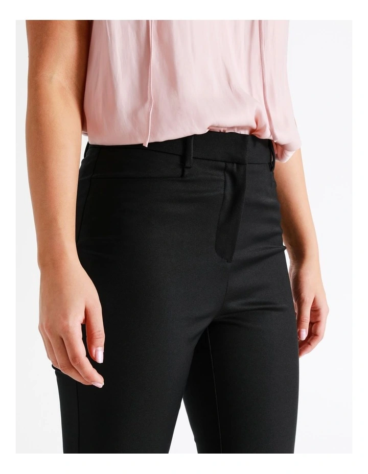 Helena High Rise Full Length Organic Blend Cotton Sateen Pants In Black - Image 5