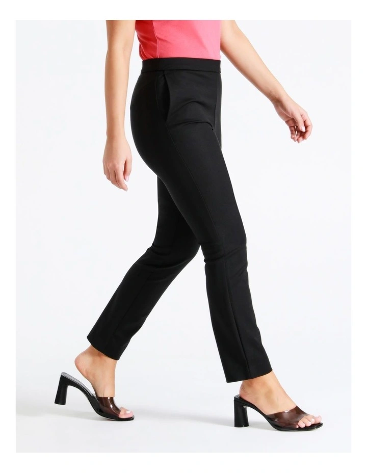 Penelope Mid Rise Organic Blend Cotton Sateen Pants In Black - Image 2