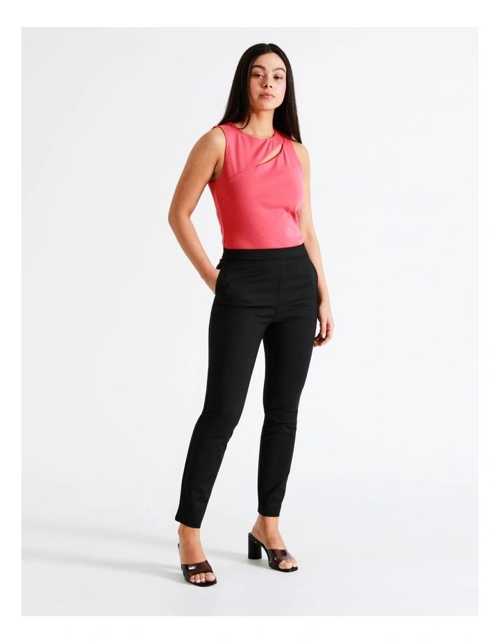 Penelope Mid Rise Organic Blend Cotton Sateen Pants In Black - Image 4