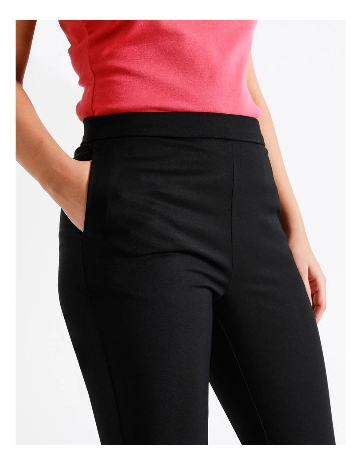 Penelope Mid Rise Organic Blend Cotton Sateen Pants In Black - Image 5