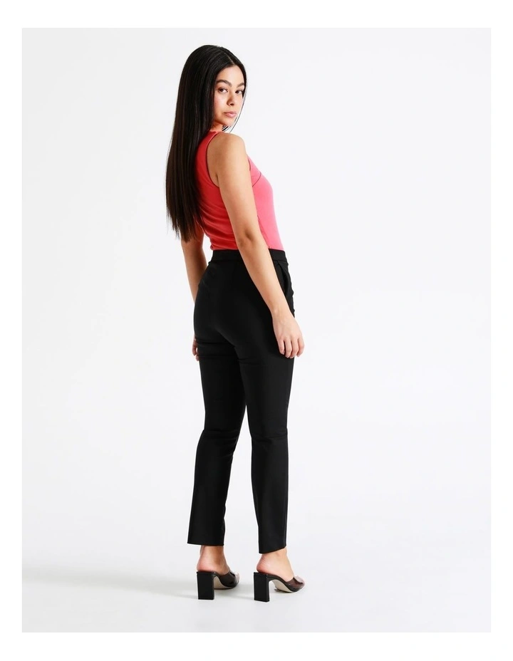 Penelope Mid Rise Organic Blend Cotton Sateen Pants In Black - Image 6