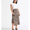 Tiered Midi Skirt In Natural