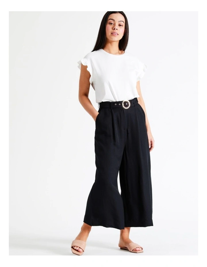 Wide Leg Culotte In Navy - Image 4