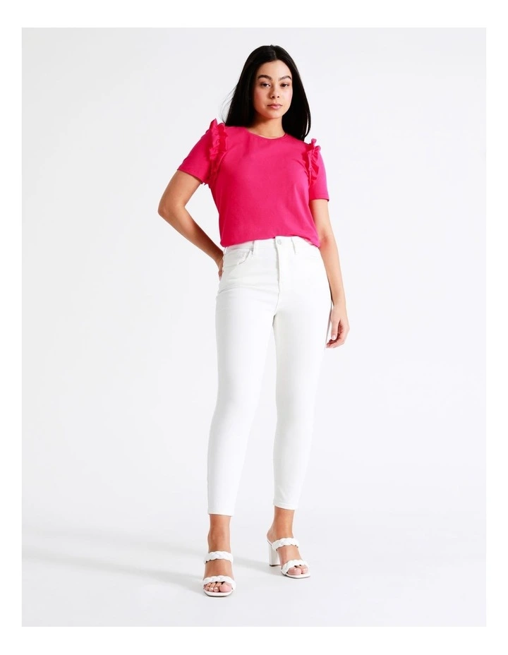 Statement Frill Oranic Cotton Blend Tee In Pink - Image 2