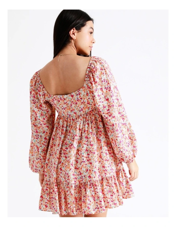 Babydoll Puff Sleeve Mini Dress In Assorted - Image 6