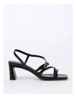 Louis Black Croc Sandal In Black