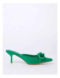Angie Neosatin Heeled Shoes In Emerald