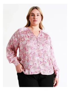 Raglan Sleeve Recycled Blouse In Pink