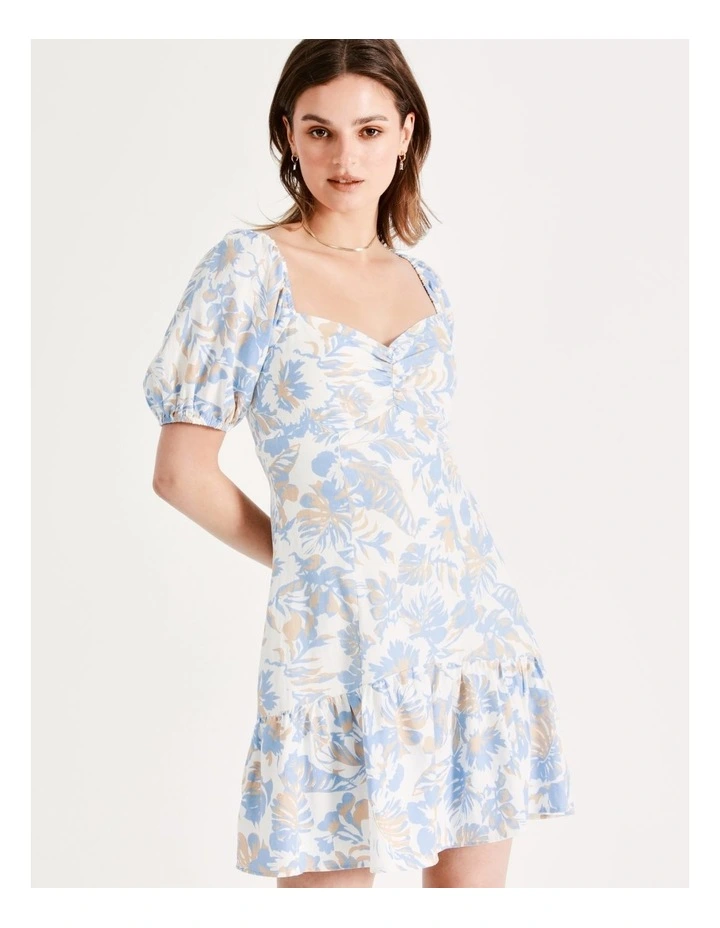 European Linen Blend Sweetheart Mini Dress In Assorted - Image 5