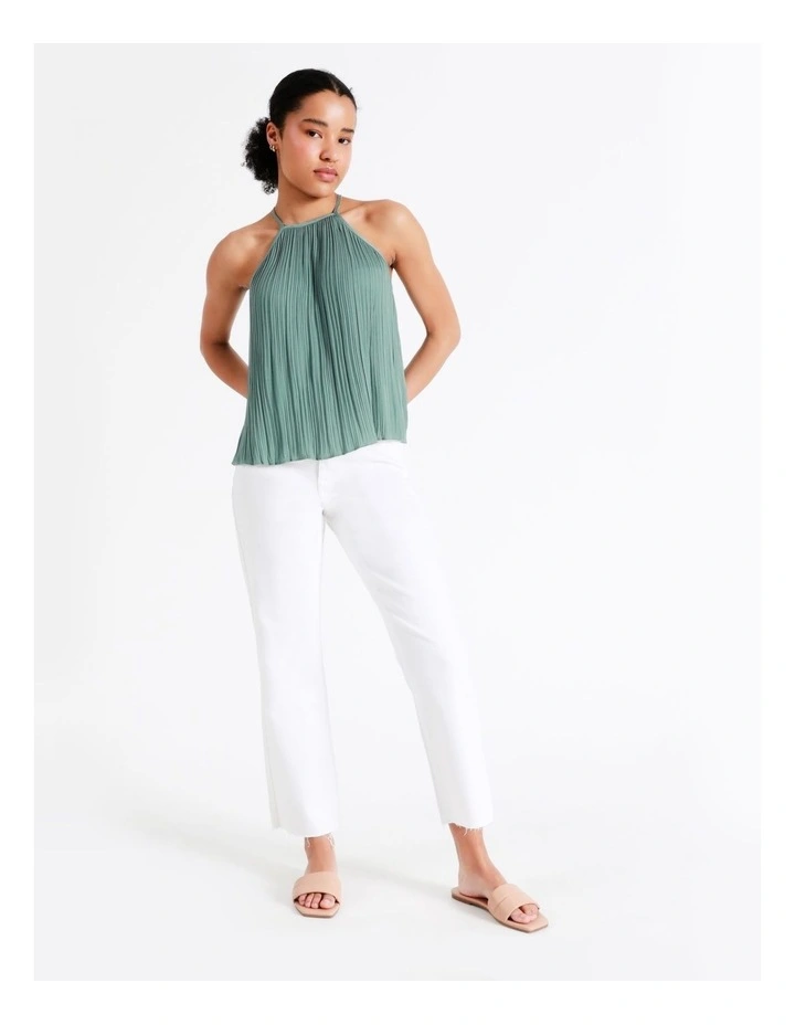 Recycled Crinkle Satin Top In Sage - Image 4