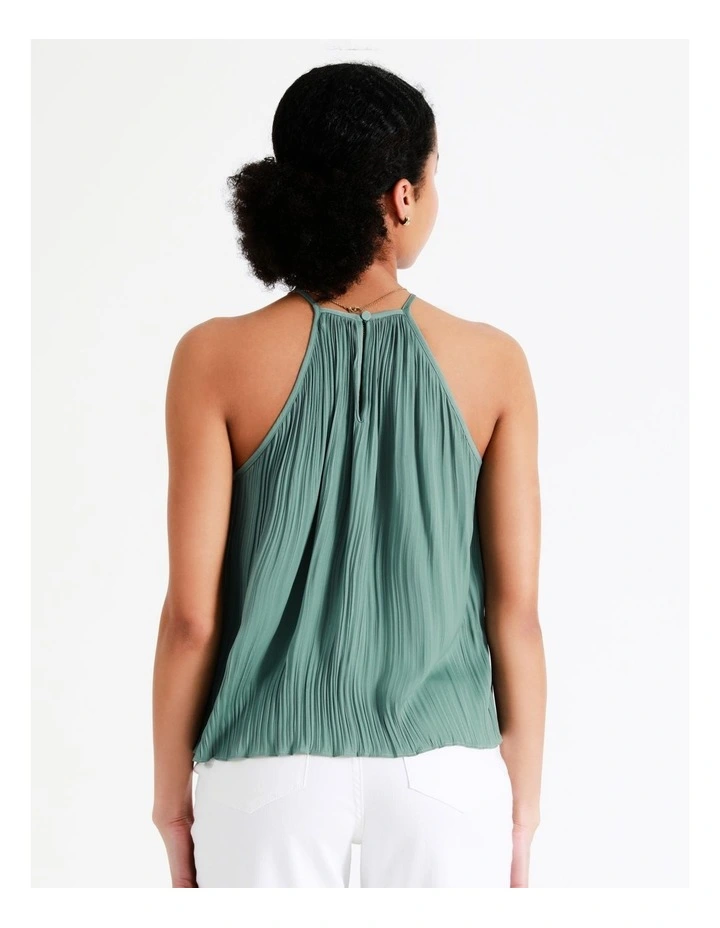 Recycled Crinkle Satin Top In Sage - Image 7