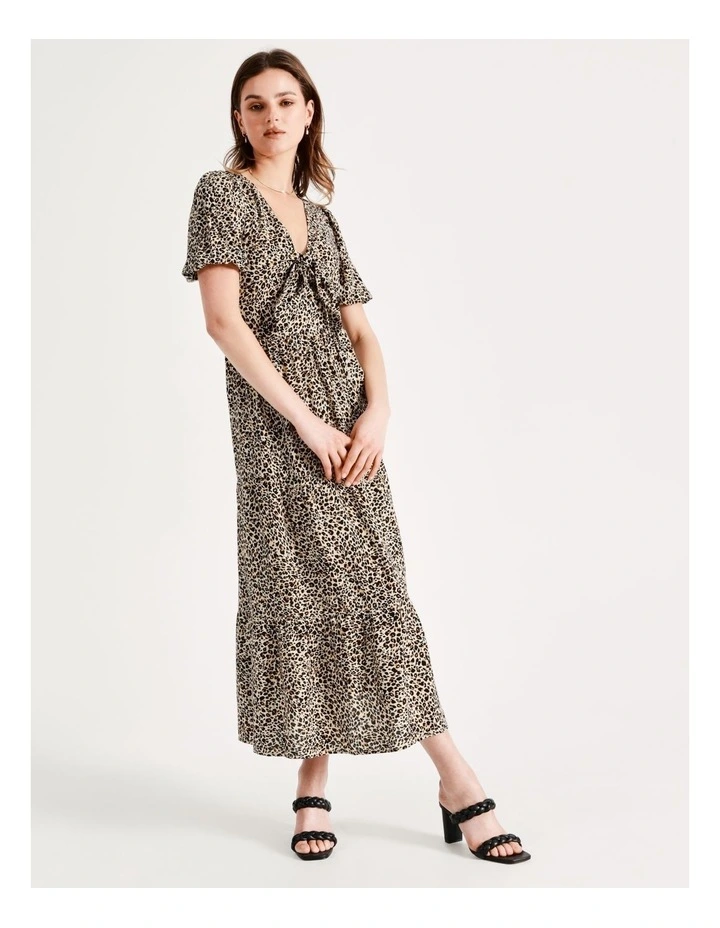 Tie Front Tiered Maxi Dress In Assorted - Image 6