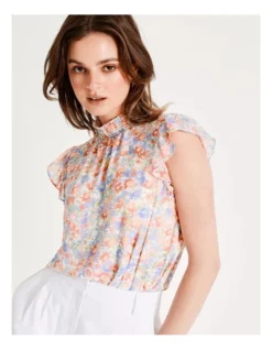 Recycled High Neck Flutter Tank In Assorted