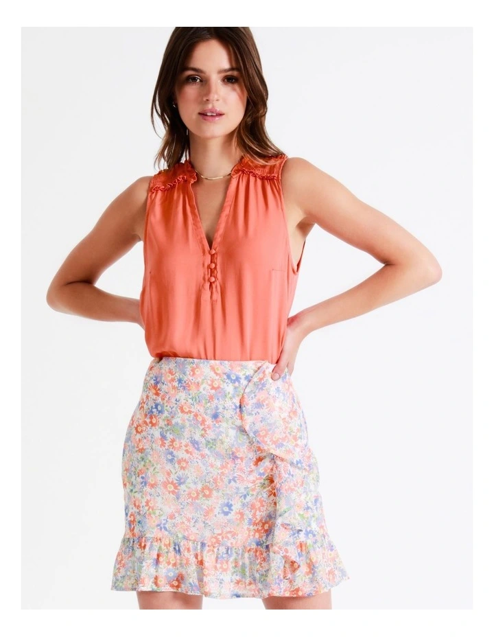 Recycled Ruched Frill Mini Skirt In Assorted - Image 2