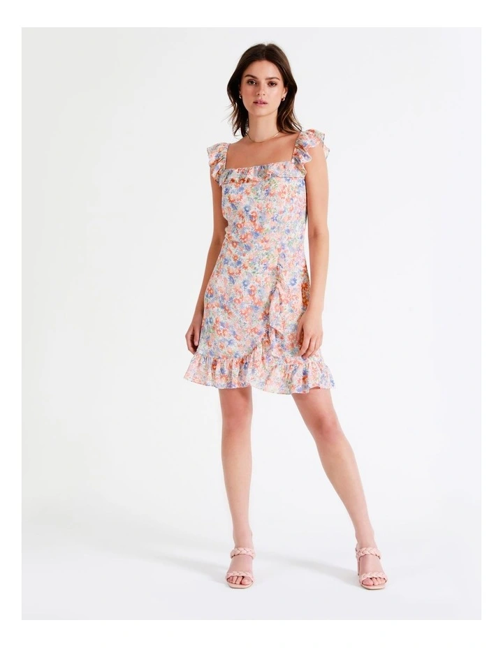 Recycled Frilly Mini Wrap Dress In Assorted - Image 2