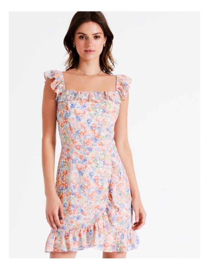 Recycled Frilly Mini Wrap Dress In Assorted - Image 4