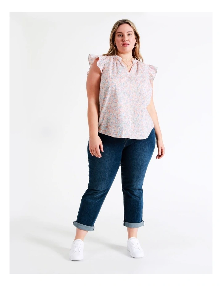 Organic Cotton Ruffle Neck Tank In Assorted - Image 3