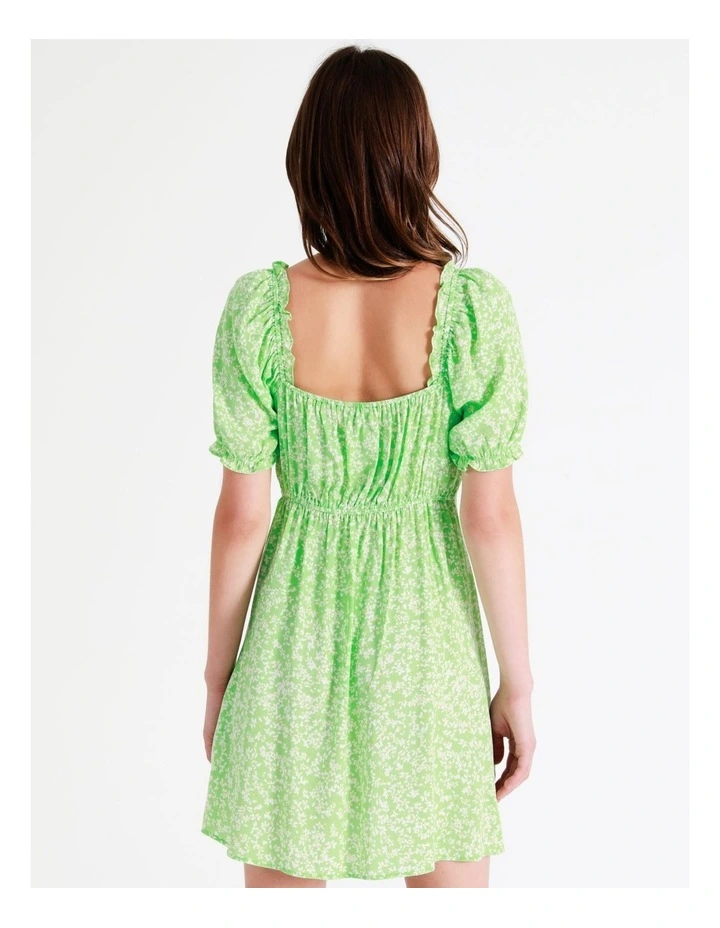 Frill Sweetheart Mini Dress In Lime - Image 7