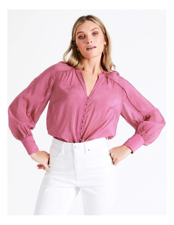 Raglan Sleeve Blouse In Pink