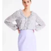Recycled Blend Frill Detail Blouse In Assorted