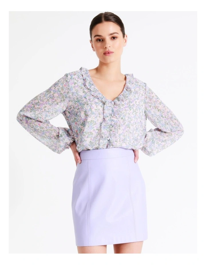 Recycled Blend Frill Detail Blouse In Assorted