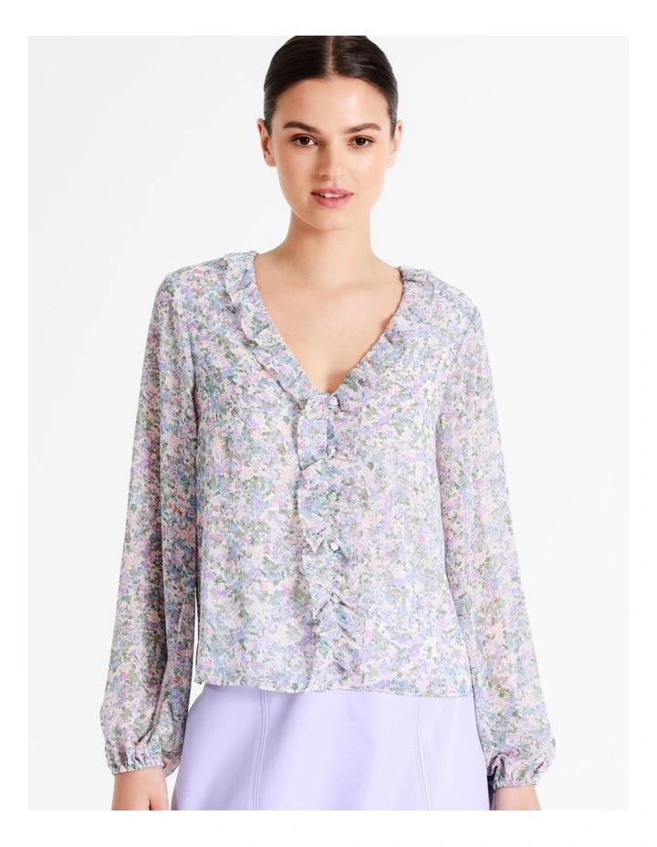 Recycled Blend Frill Detail Blouse In Assorted - Image 3