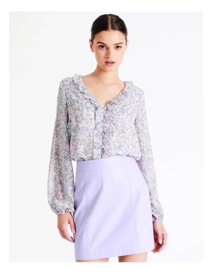 Recycled Blend Frill Detail Blouse In Assorted - Image 5