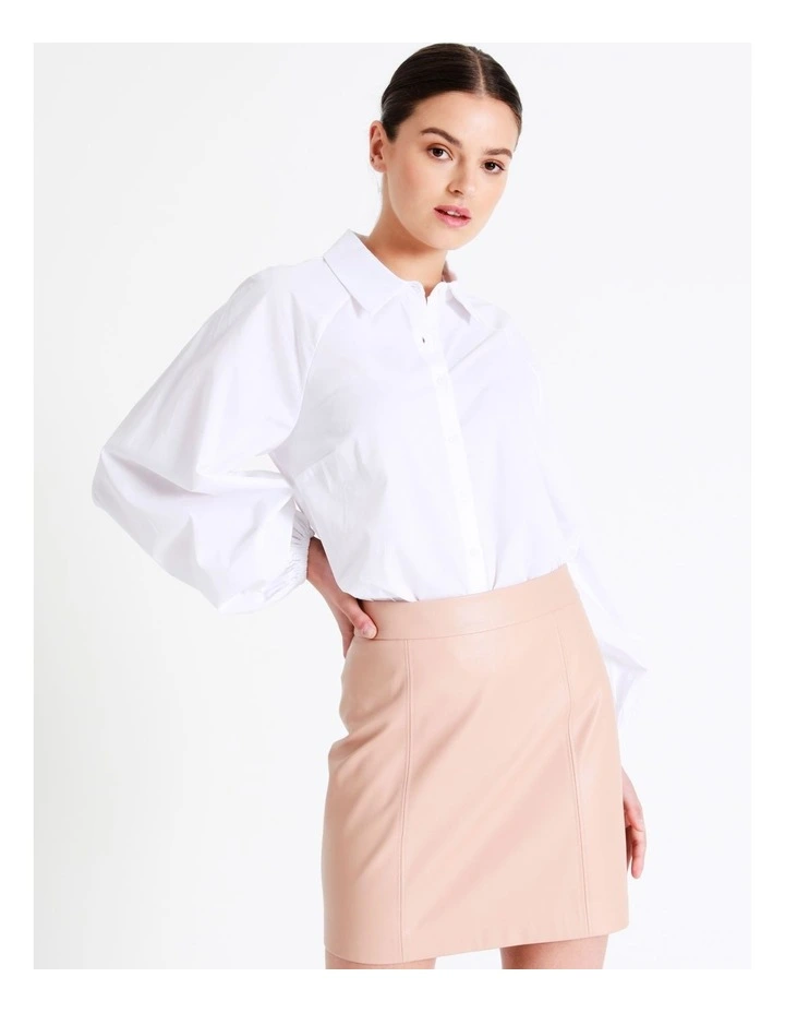 Organic Cotton Volume Sleeve Shirt In White