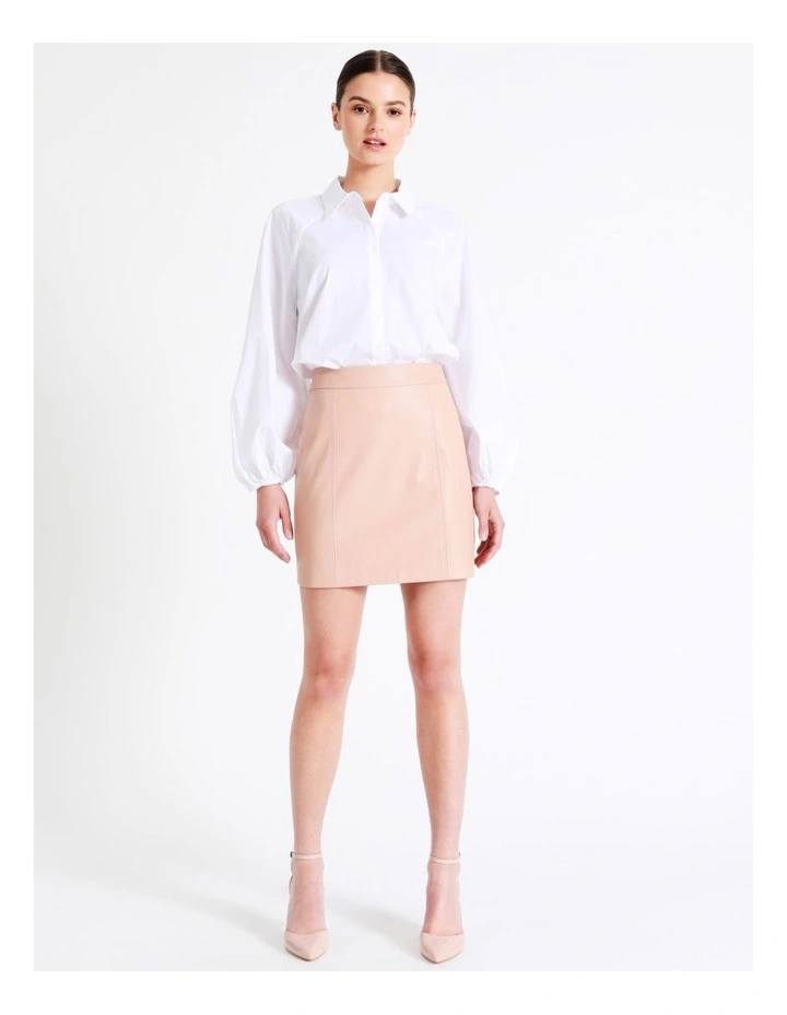 Organic Cotton Volume Sleeve Shirt In White - Image 2