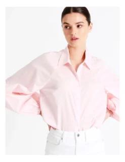 Organic Cotton Volume Sleeve Shirt In Blush