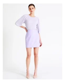 Recycled Blend Faux Leather Mini Skirt In Lavender