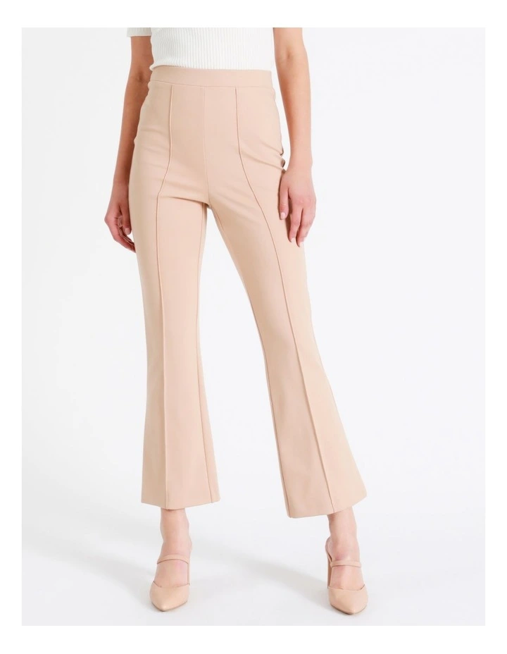 Ponte Kick Flare Pant In Beige - Image 3