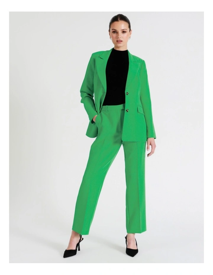 Recycled Blend Single Breasted Fitted Blazer In Green - Image 7