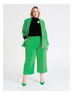 Recycled Blend Straight Leg Suit Pant In Green