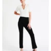 Slim Fit Split Hem Pant In Black