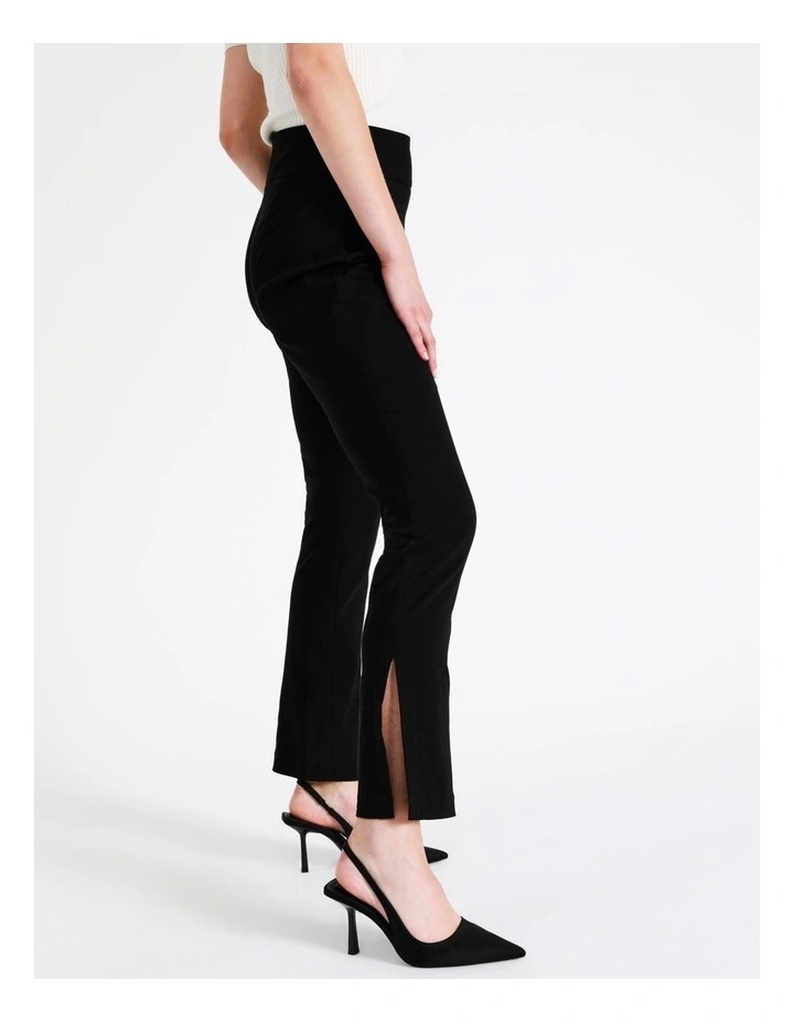 Slim Fit Split Hem Pant In Black - Image 2