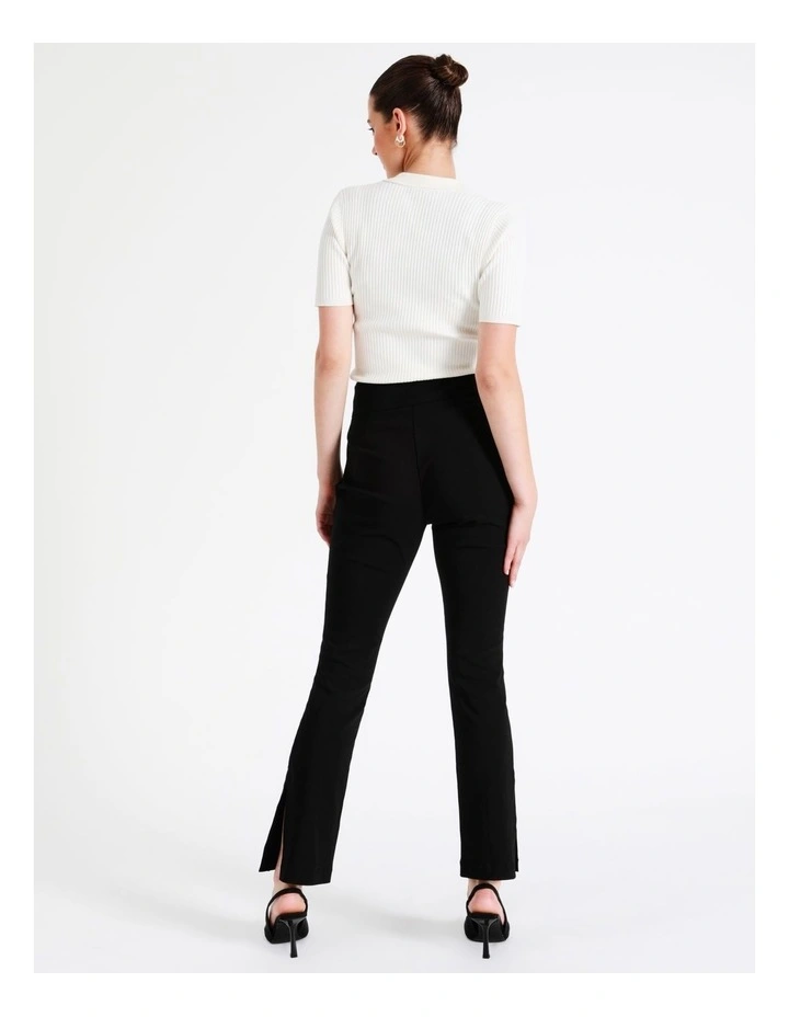 Slim Fit Split Hem Pant In Black - Image 6