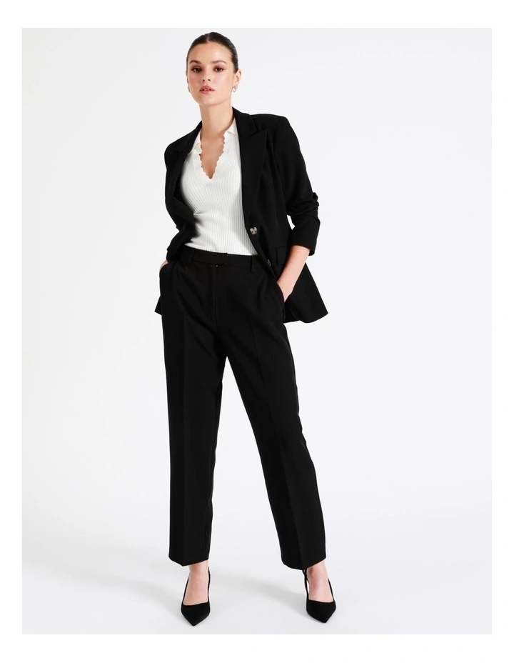 Recycled Blend Single Breasted Fitted Blazer In Black - Image 4