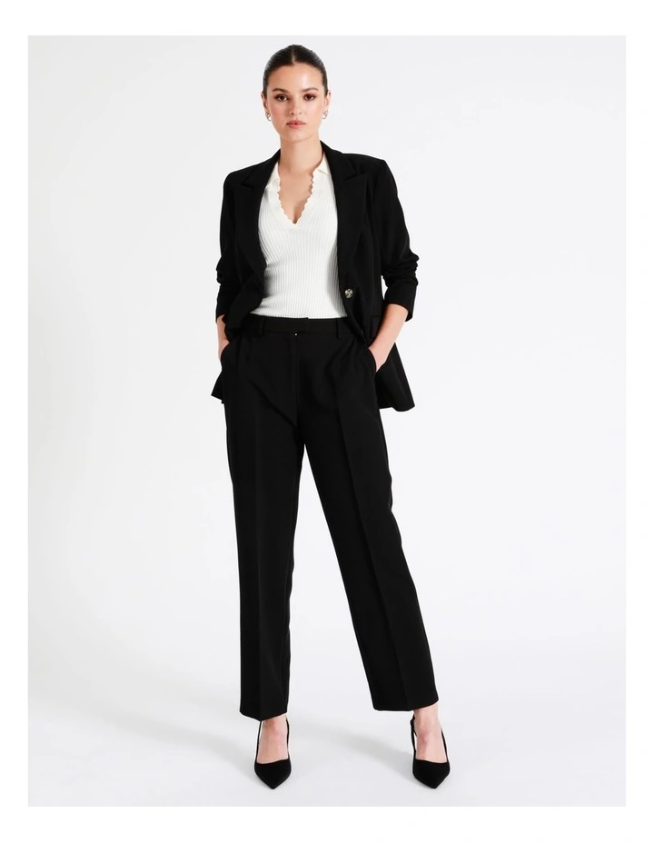 Recycled Blend Straight Leg Suit Pant In Black