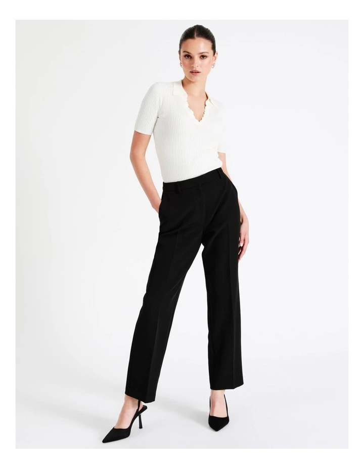 Recycled Blend Straight Leg Suit Pant In Black - Image 2