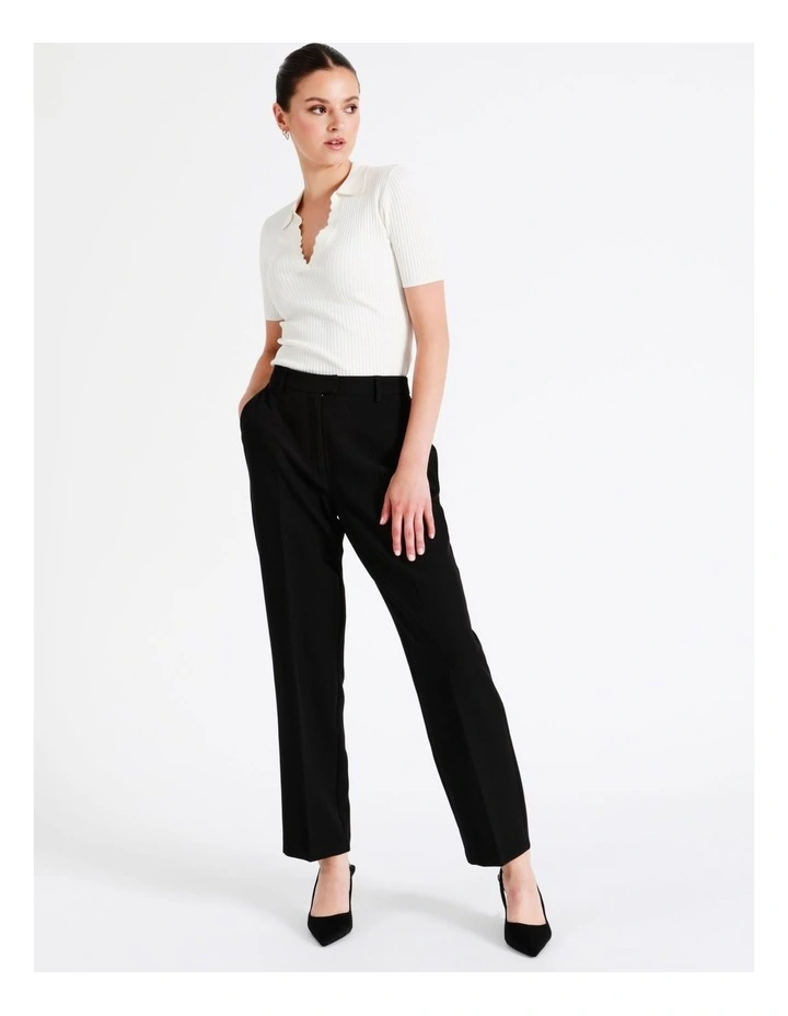 Recycled Blend Straight Leg Suit Pant In Black - Image 4