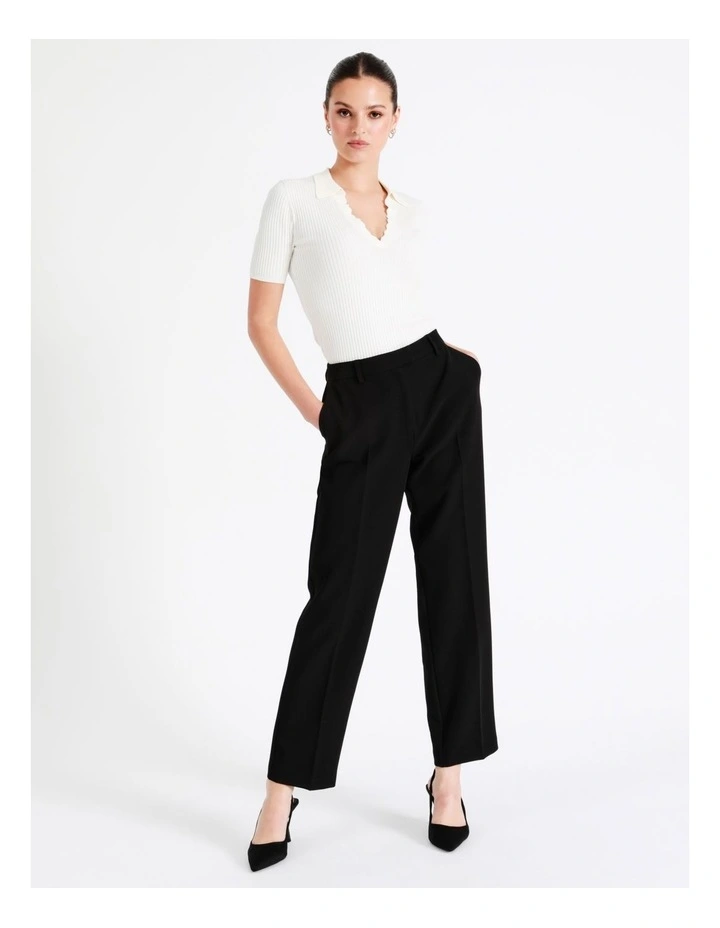 Recycled Blend Straight Leg Suit Pant In Black - Image 5