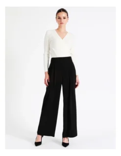 High Waisted Wide Leg Pants In Black